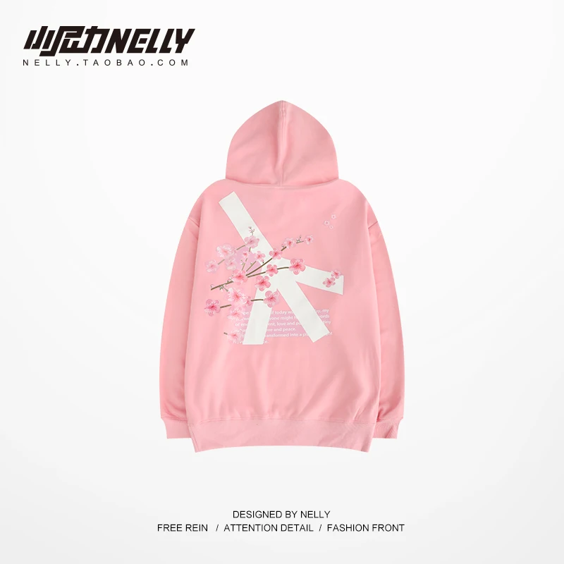 NELLY 2019 дропшиппинг осень зима Анти японская вишня Толстовка в Лепесток дикая пара