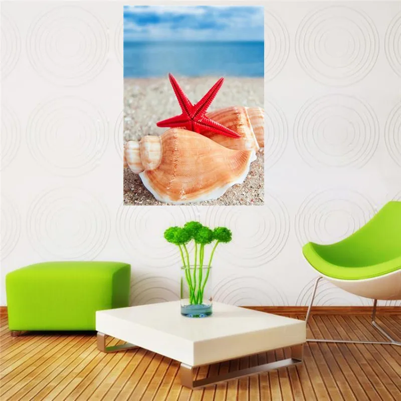 Diamond painted cross stitch / full round diamond embroidery beach landscape mosaic stickers home decoration | Дом и сад
