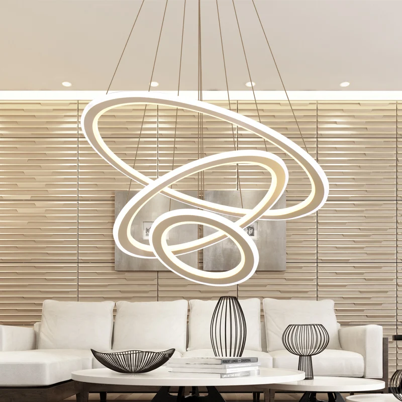 Современные круглые кольца светодиодные простые подвесные светильники для