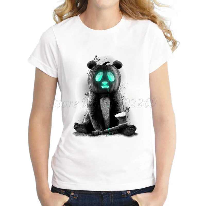 Новая модная женская футболка с принтом тыквы на Хэллоуин Креативный дизайн