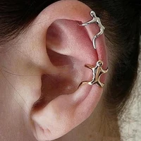 1pc gold silver color figure shaped earrings ear clip climbing climber ear cuff non pierced ear clip cartilage earrings