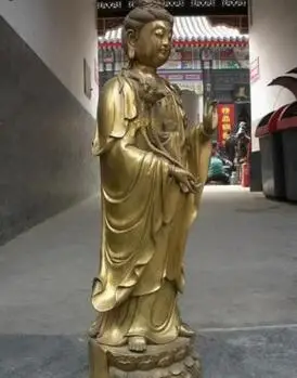 26 &quotКитайский Медь Южного Моря Лотос Гуань Инь гуань-Инь статуя Будды | Дом и сад