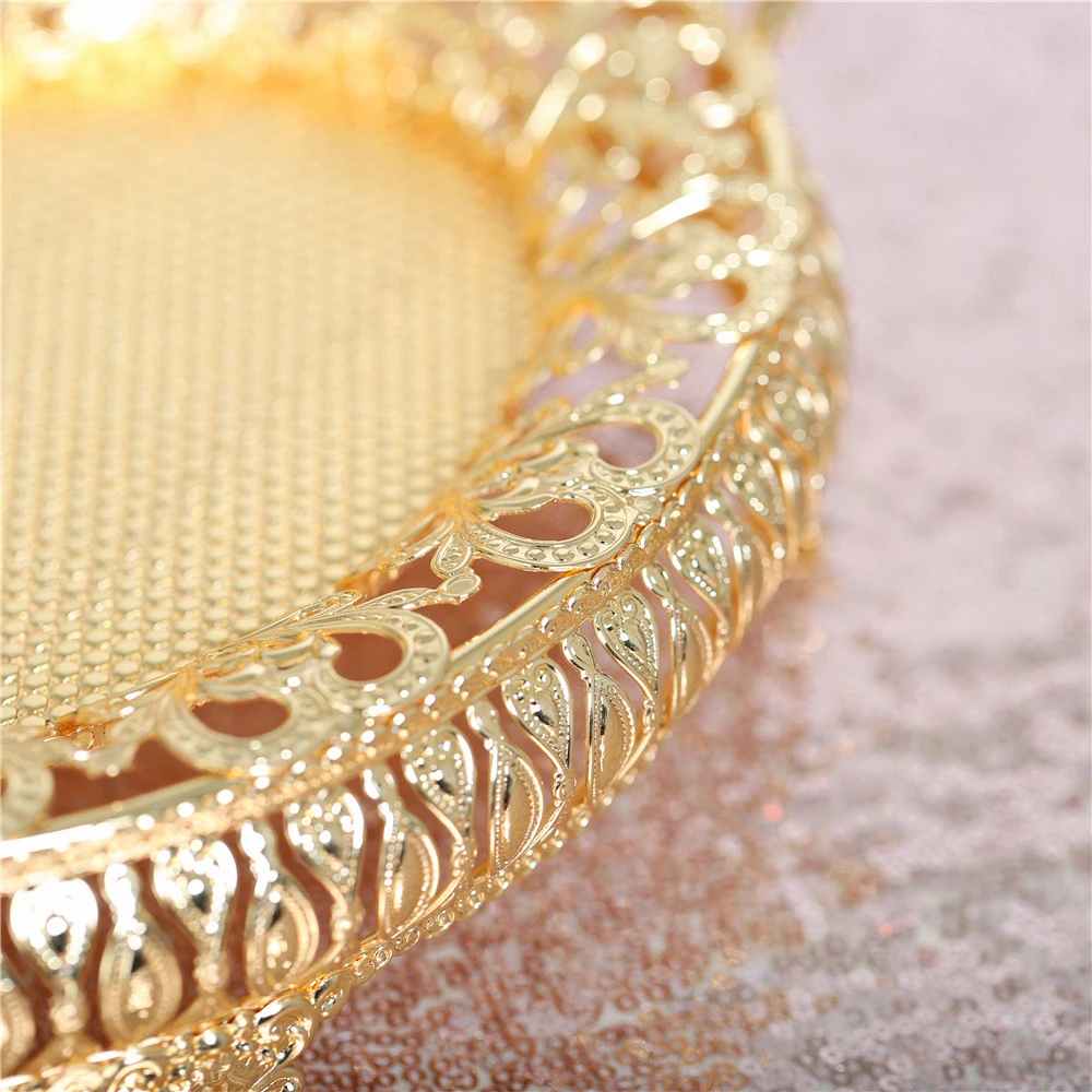 Золотая коробка для фруктов конфетная тарелка ретро металлический поддон