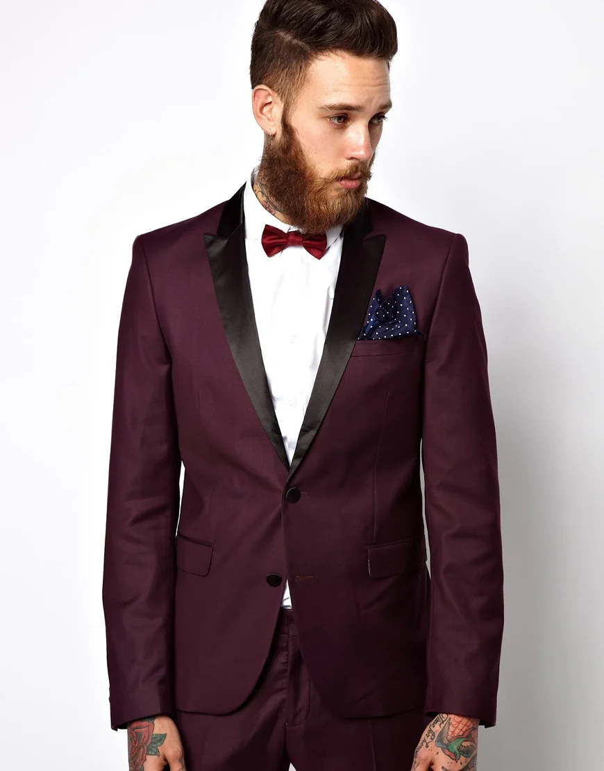 

Handsome Mens Suits Groom Tuxedos Groomsmen Wedding Party Dinner Best Man Suits Blazer (Jacket+Pants+Girdle+Tie) NO:378