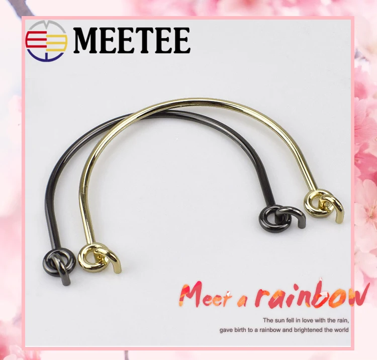 Meetee 2 шт. ID13cm высококлассная сумка металлическая застежка ручка Чистая Рамка Ручки Застежки DIY ручные ремесла Сумка фурнитура Аксессуары F1-61