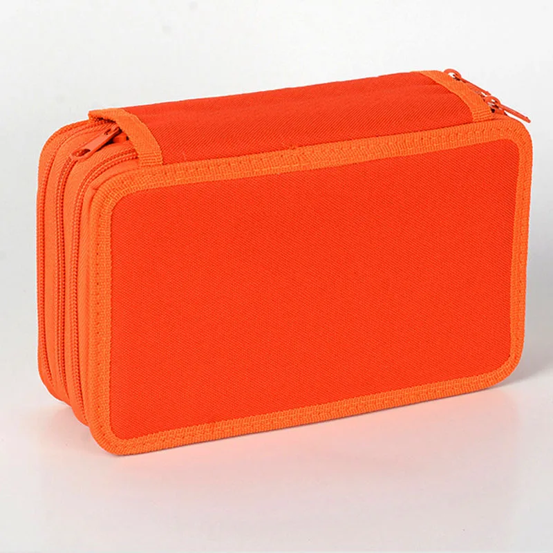 Reddish-orange 3 и 4 слоя Карандаш Чехол большой флеш-накопитель коробка простой дизайн мешок с застежкой-молнией для студентов подарок школьные канцелярские принадлежности Пенал для карандашей - Цвет: Reddish-orange
