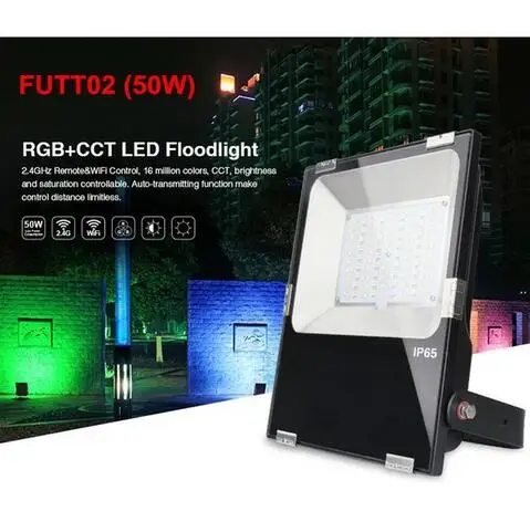 50W spotlight Mi Light RGBW светодиодный прожекторы уличные водонепроницаемые 10 Вт 20 Вт 30 Вт 50 Вт прожектор RGB CCT wifi 2,4 г AC 110 В 220 в 240 В светодиодный садовый свет - Испускаемый цвет: 50W spotlight