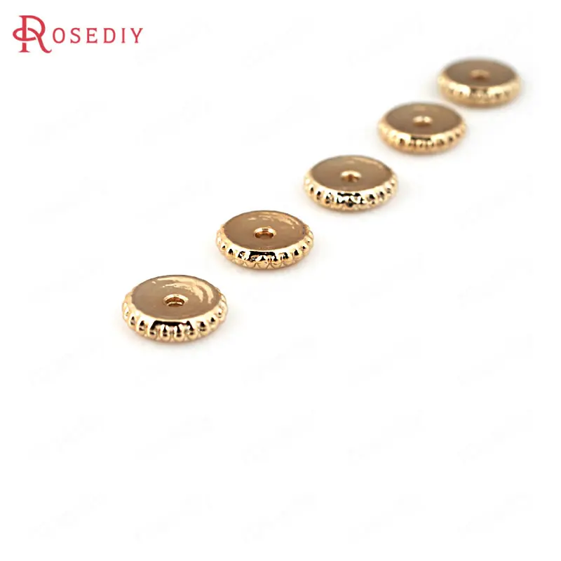 20 шт 6x1 5 MM 9x2 мм 24K Шампань золото Цвет покрытием Медные Бусины разделители бусины