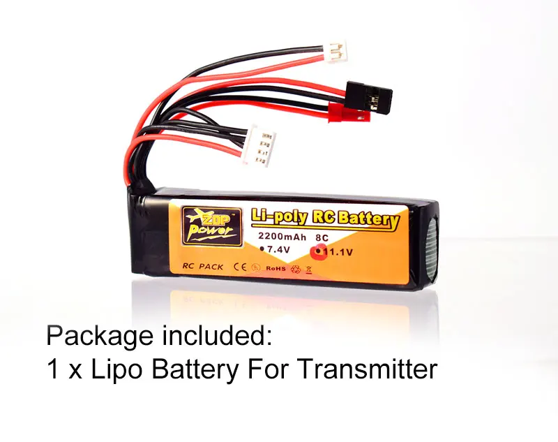 ZOP Power 11 1 В 2200 мАч 8C 3S Lipo батарея JST JR штекер Futaba Перезаряжаемый для