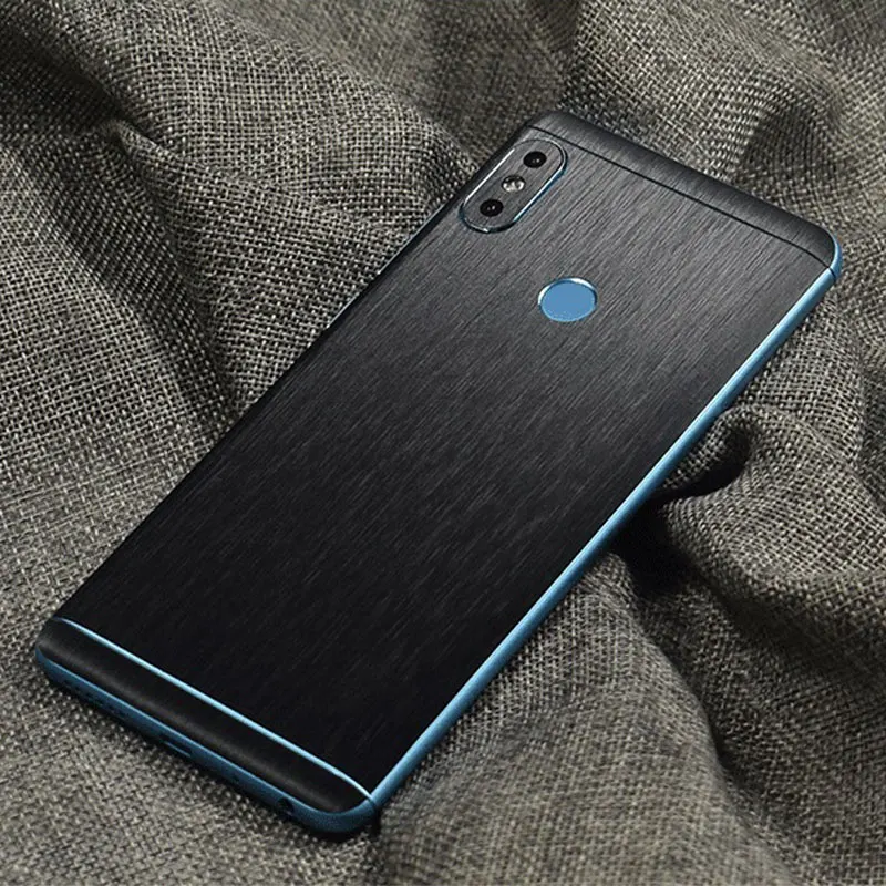 2018 Metal Wire Drawing Grain Sticker Film Wrap Skins Phone Back Membrane Protective for Xiaomi Redmi Note5 |