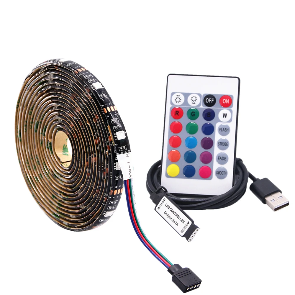 Лента Светодиодная гибкая Водонепроницаемая с USB портом 5050 5 В 1/2/3/4/5 м|rgb led strip light|led lightstrip light |
