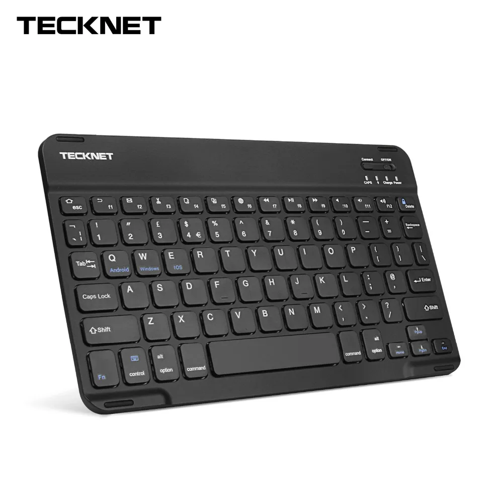 Беспроводная Bluetooth клавиатура TeckNet 7 мм перезаряжаемая с британской раскладкой