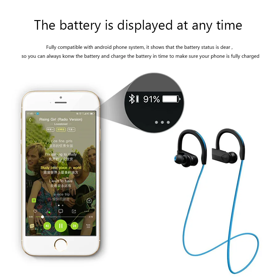 Беспроводная bluetooth гарнитура встроенный микрофон наушники для громкой связи и