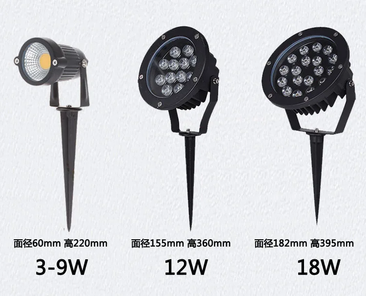 Садовый Точечный светильник, led COB, 3 Вт, 5 Вт, IP65, уличный садовый Светодиодный точечный светильник, 12 В, 110 В, 220 В, светодиодный садовый светильник-шип для воды в саду