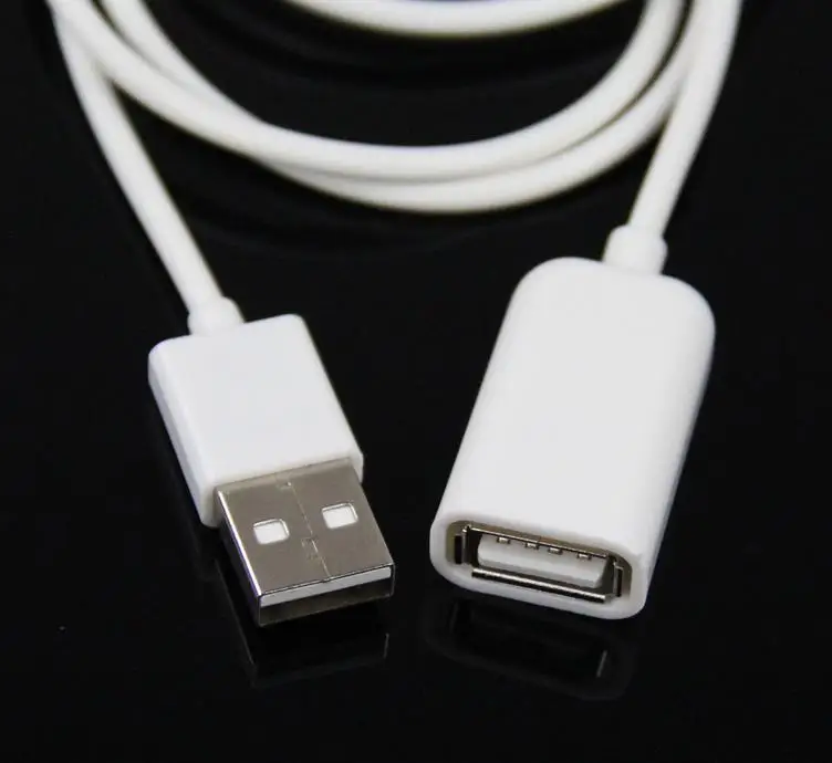 1 м 3 фута USB 2,0 Белый ПВХ металлический кабель для передачи данных к удлинителю шнур данных Мужской к женскому адаптеру синхронизации
