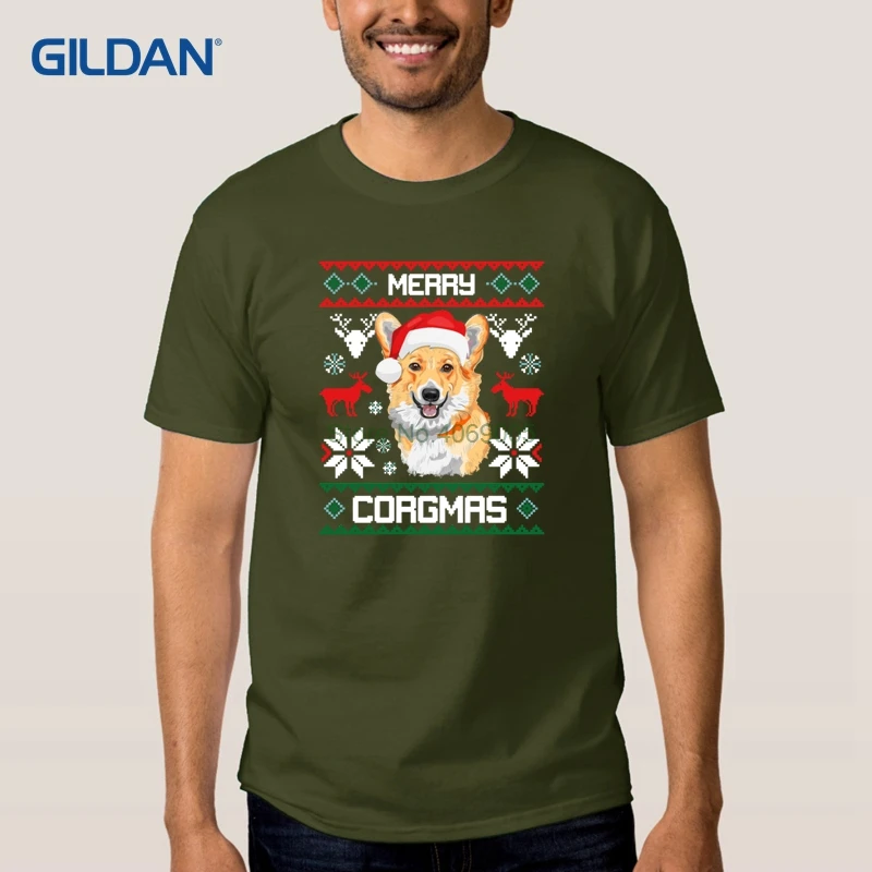Merry Corgmas Рождественская футболка Дизайн 2018 черно белый полосатый Для мужчин