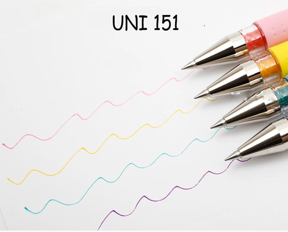 1 шт Япония 0,38/0,7 мм Mitsubishi Uni-Ball/Rollerball Signo 151 металл/молочный цвет минимальное количество гелевых чернил для офисного подписи Водонепроницаемая ручка