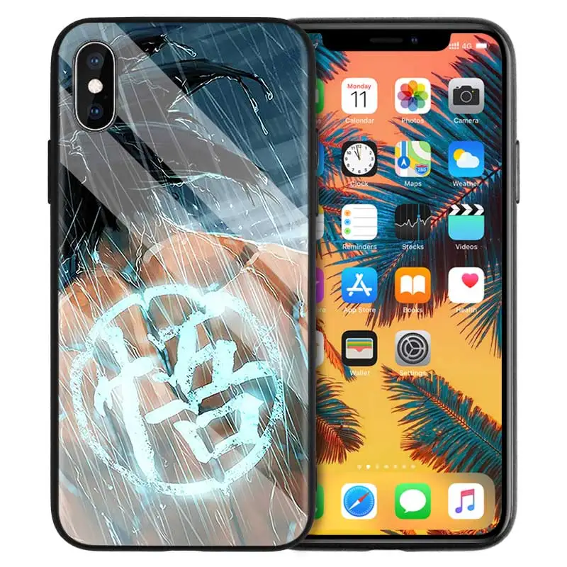 Жесткий чехол из закаленного стекла для Apple iPhone 7, 8, 6, 6 S, X, XR, XS, 11, 11Pro, MAX Plus, Dragon Ball, Z, тату, мультяшный Чехол для мобильного телефона