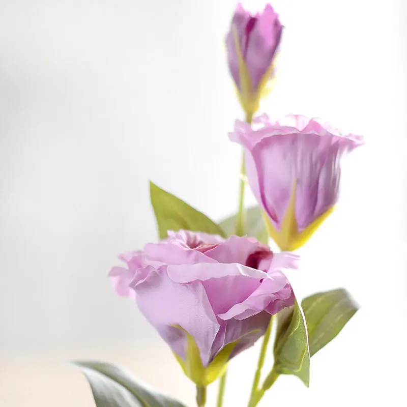 1 шт. Европейский искусственный цветок 3 головки поддельные Эустома Gradiflorus Lisianthus Рождество Свадьба Праздник декор дома