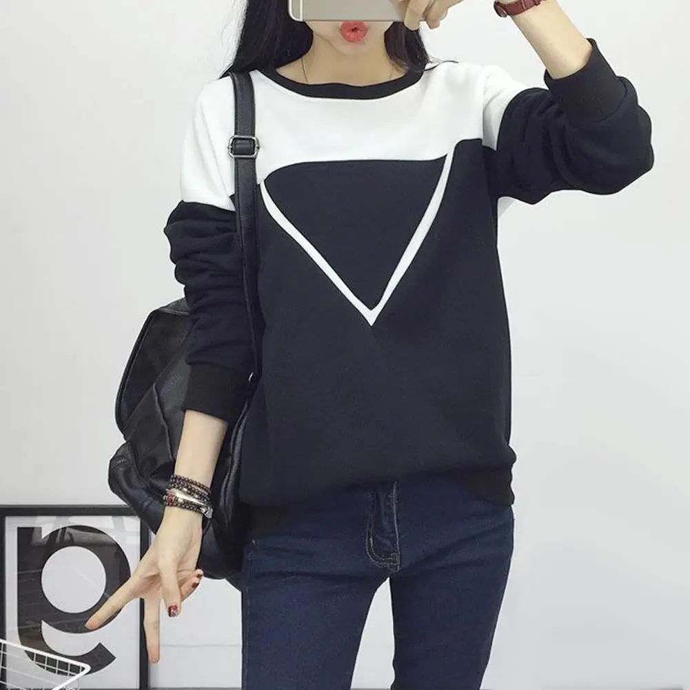 Новинка 2017 модные зимние черно-белые лоскутные толстовки с капюшоном женский