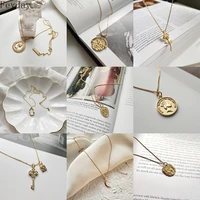 925 silver coin necklace for women choker gold pendant charm simple vintage boho bijoux femme collier necklace fashion jewelry