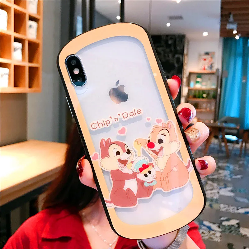 Мультфильм закаленное стекло чехол для iPhone X XR XS MAX 8 7 6s plus милый Dumbo Алиса