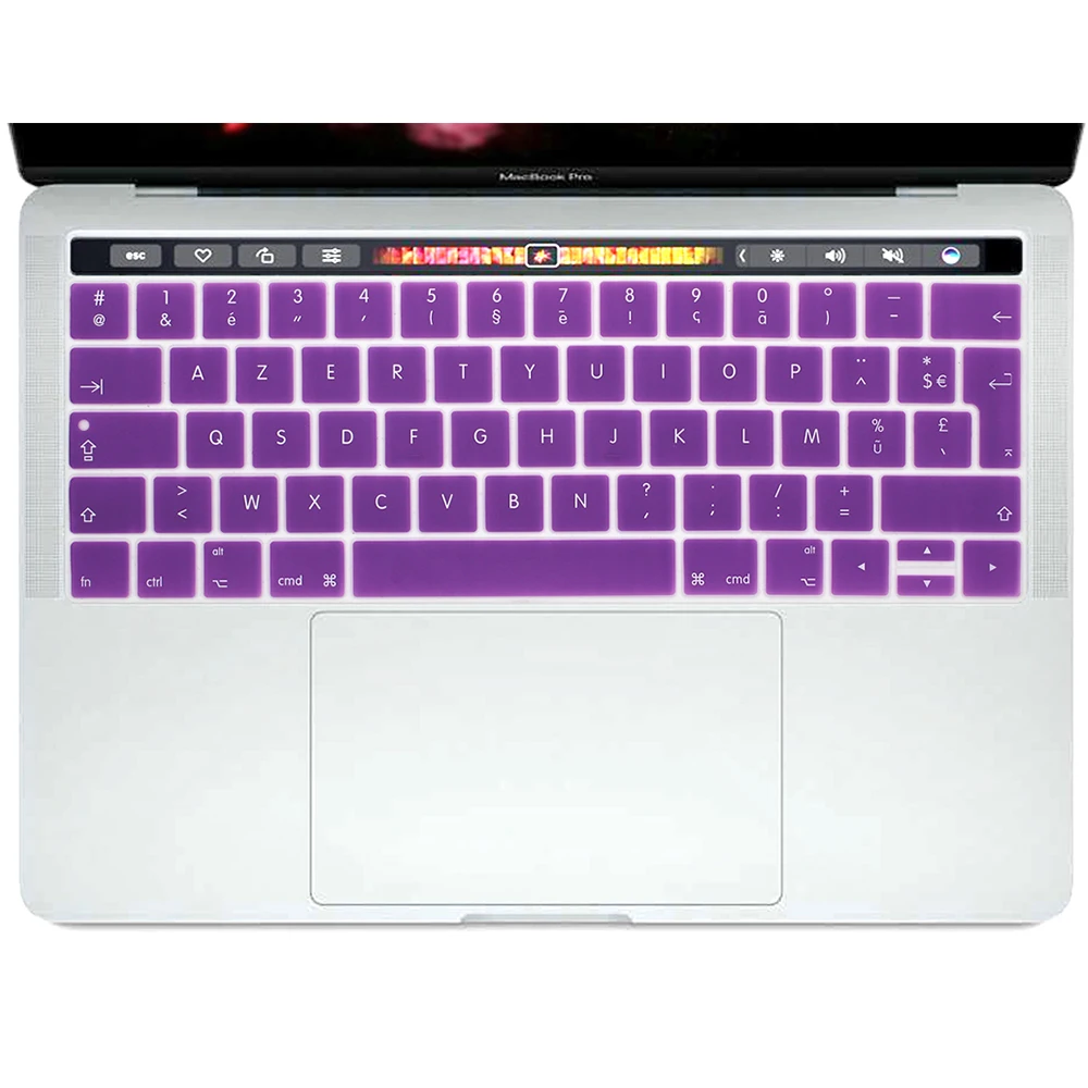 Силиконовый чехол для клавиатуры для Macbook Pro retina 13 15 Touchbar модели A1706 A1707 ЕС французский язык Azerty