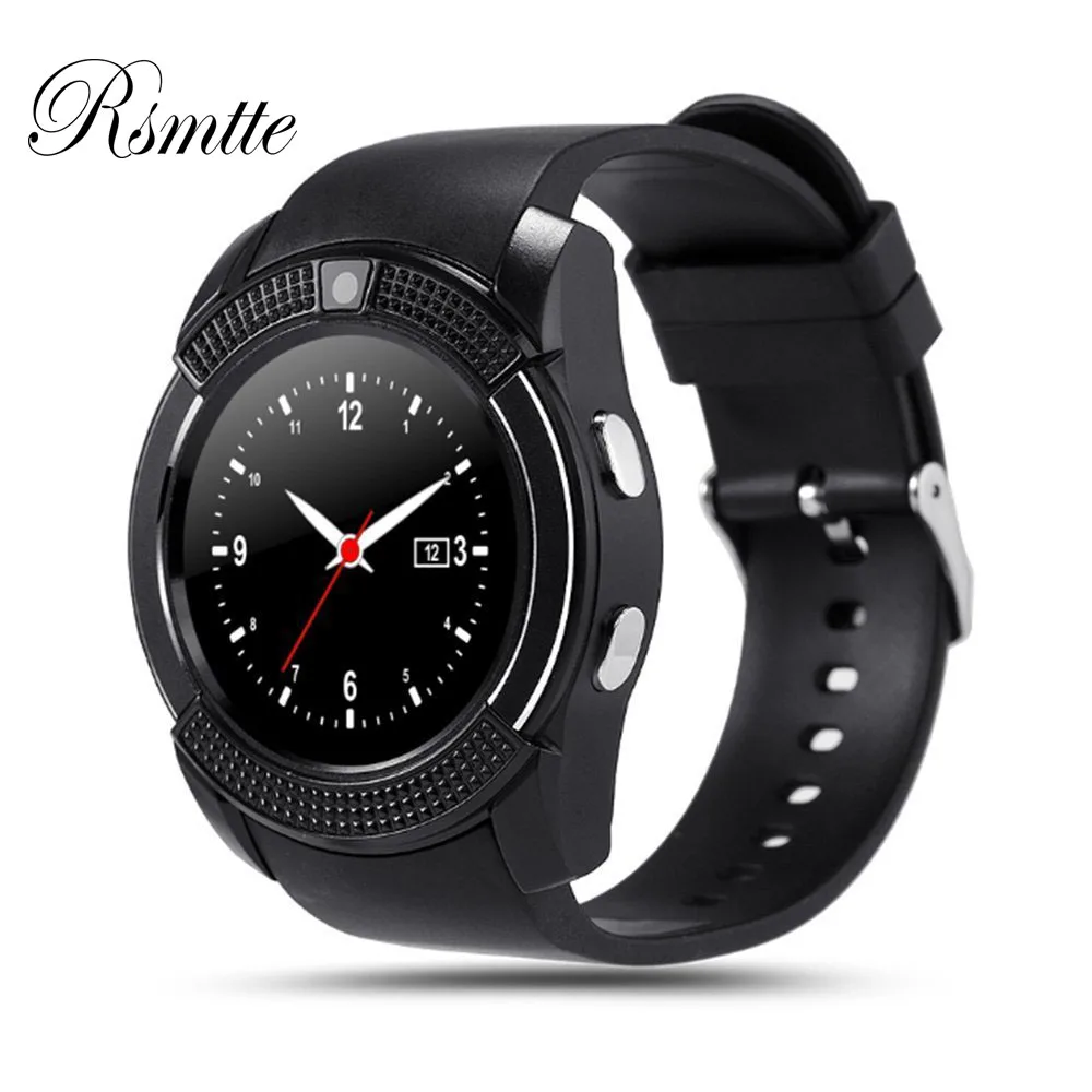 Новинка 2017 года SmartWatch V8 полный круговой Экран Поддержка Wechat SIM и карты памяти mp3/mp4