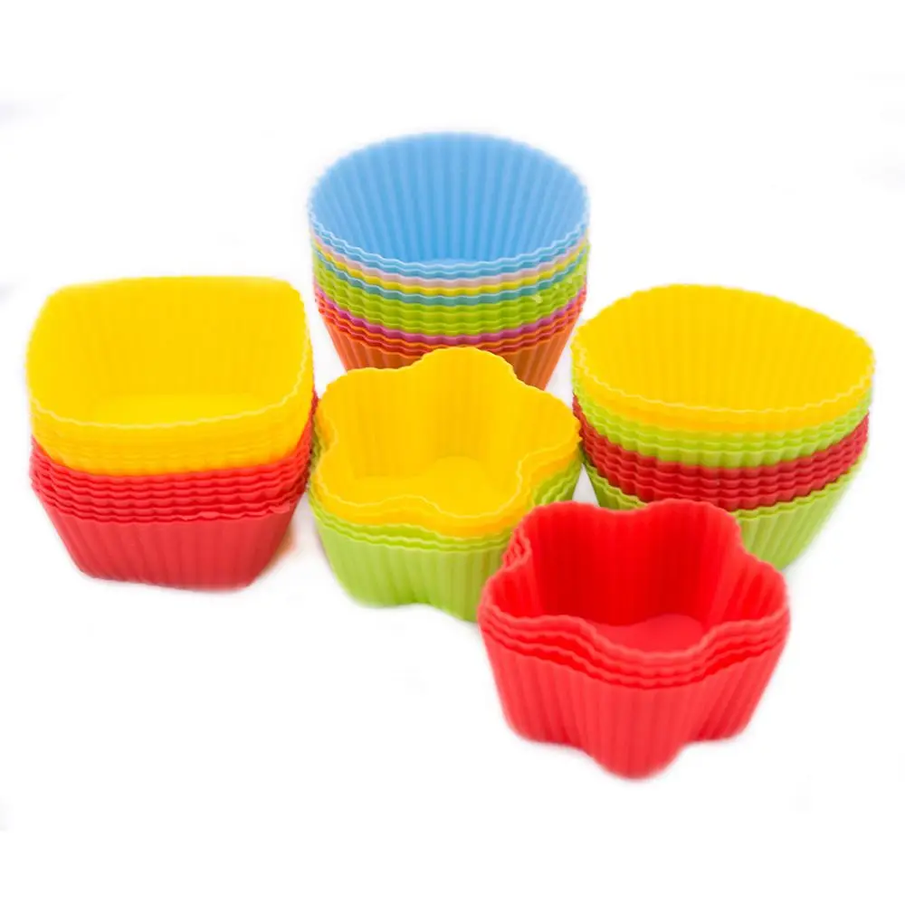 

3pcs Cupcake Liners Mold 7CM Muffin Flower Silicone Cup Cake Tool Bakeware Baking Pastry Tools Kitchen Gadgets