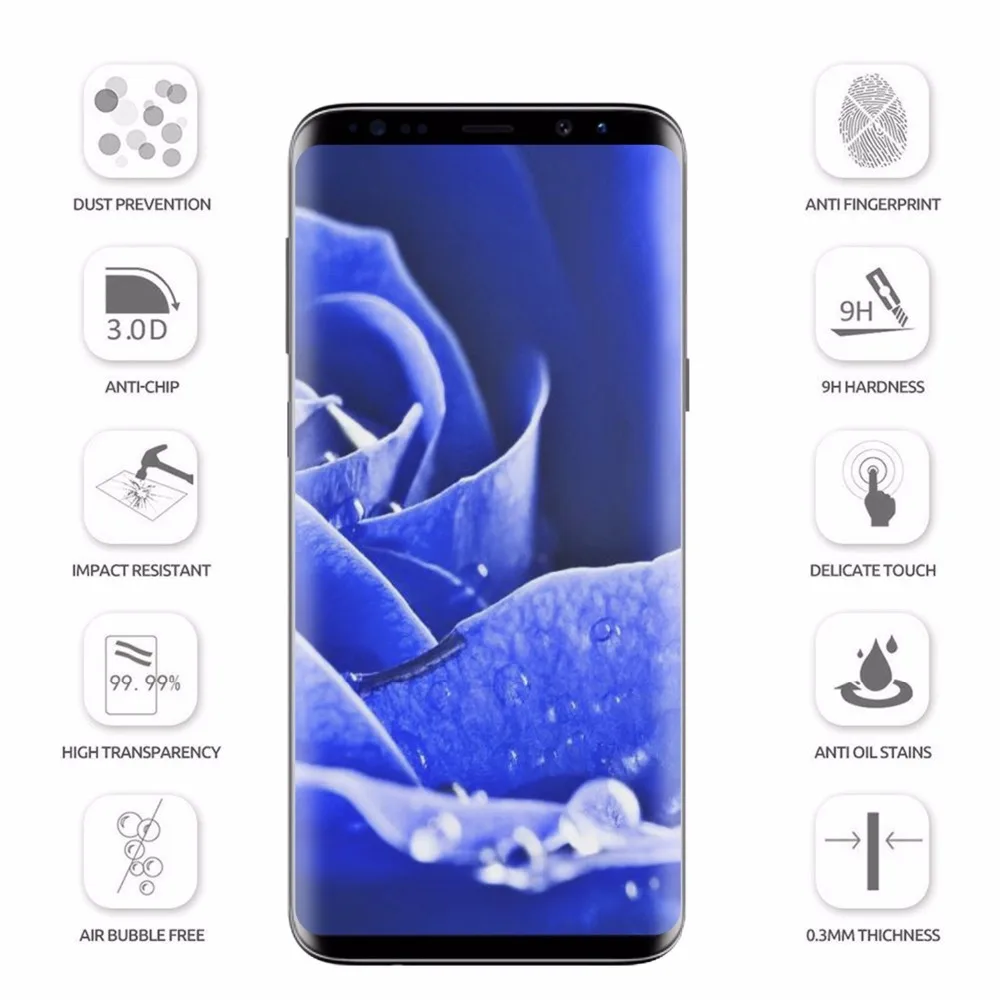 Защита экрана для Samsung S9 S8 Plus Note 8 S7 Edge закаленное стекло 3D изогнутое полное