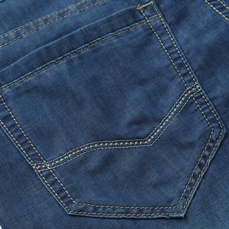 

2019 100% Cotton Summer Men Jeans Slight Classic Denim Short Pants Male Washed Baggy Designer Causal Jean Man 30- 46 42 44 #1376