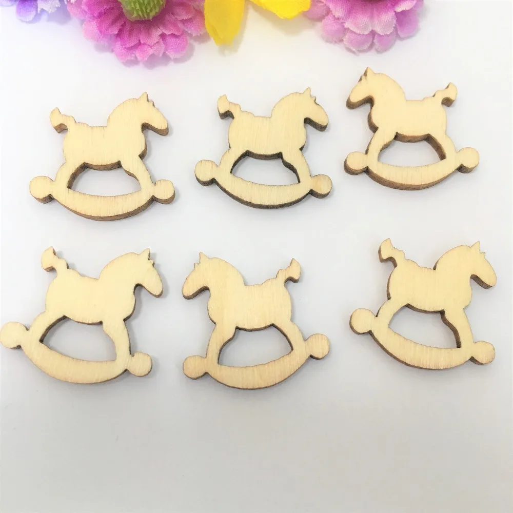 50 ПСП лошадка качалка Деревянная фигура крафт Baby Shower кормящих тема Скрапбукинг