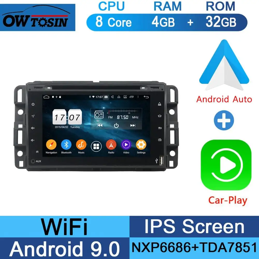 32G CarPlay Android " ips 8 Core 4G+ 64G Android 9,0 автомобильный DVD радио gps для GMC Yukon Sierra Tahoe передняя фара для Chevy Express Impala Cobalt Equinox DSP CarPlay - Color: 32G CarPlay Android