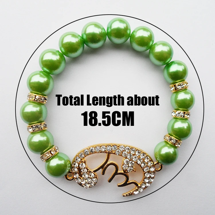 2020 новый стиль зеленый жемчуг мусульманская мала молитвенные бусины браслеты