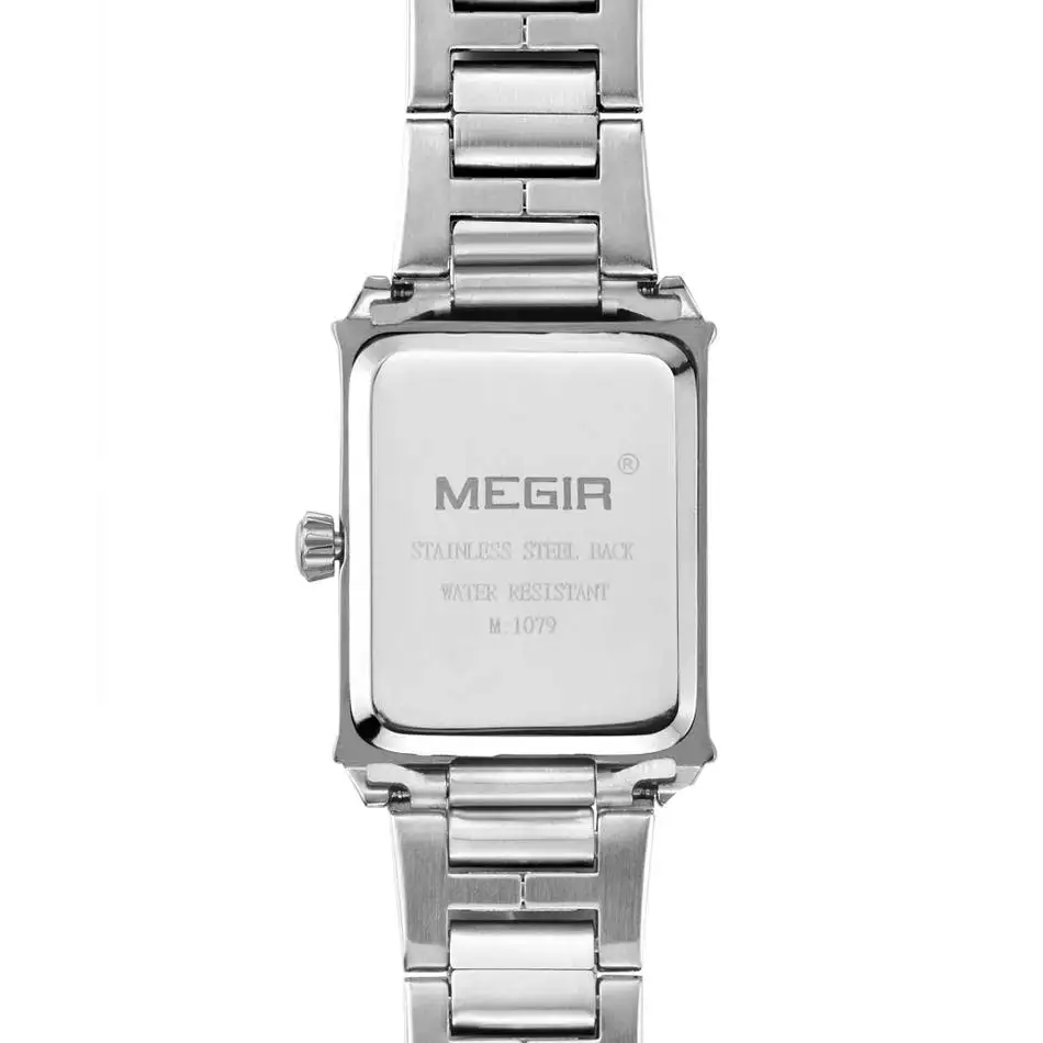 MEGIR Women Watches Elegant Brand Famous Luxury Rectangle Quartz Stainless Steel Strap Waterproof Clock Relogio Feminino | Наручные часы