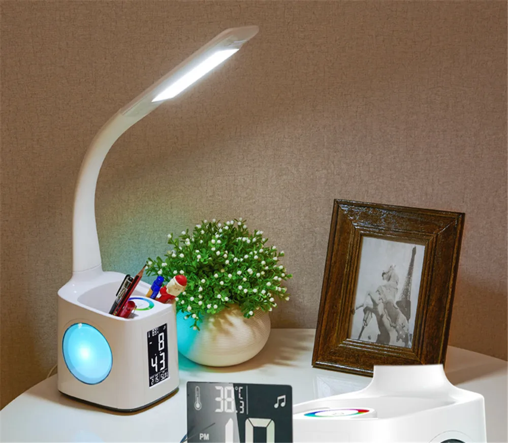 Bluetooth динамик ночной Светильник перезаряжаемый RGB настольная лампа будильник светильник прикроватный светильник s светодиодный Оригинальная лампа