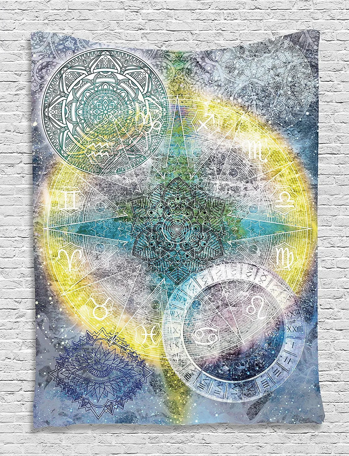 Батик гобелен зодиака Настенный декор Астрология диаграмма календарь Horoscopes