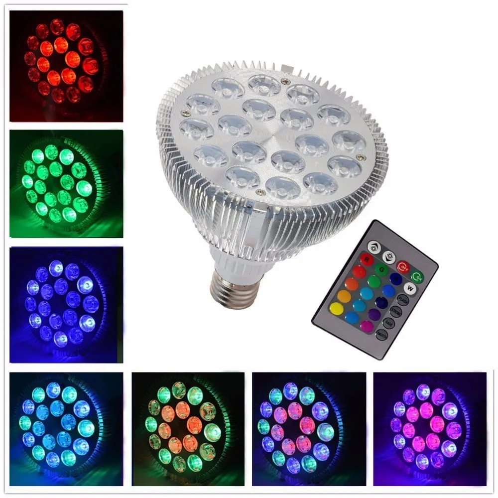Светодиодная RGB лампа 12 Вт 18 с регулируемой яркостью Par38 16 цветов E26 E27 ИК пультом