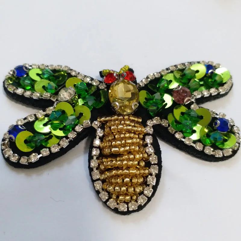 

3D Handmade rhinestone Patches DIY sew on animals butterfly parches for clothes embroidery flower applique