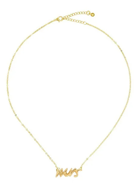 

Gold Color Monogrammed Mrs Pendants Necklaces Women Fashion Jewelry