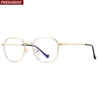 Мужские и женские очки-светильник Peekaboo, квадратные компьютерные очки в стиле ретро, с золотыми металлическими линзами