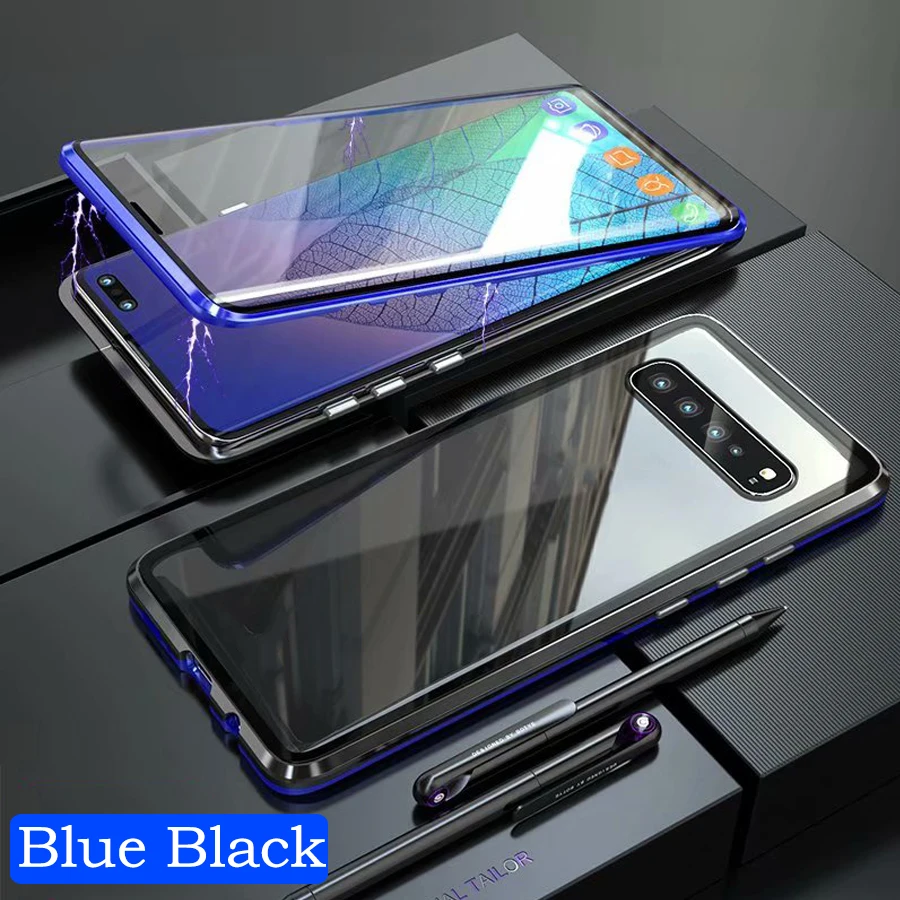 Встроенный магнитный адсорбционный металлический чехол для samsung S10 5G S9 S8 Plus S10e Note 9 8 переднее заднее стекло полная защита корпуса