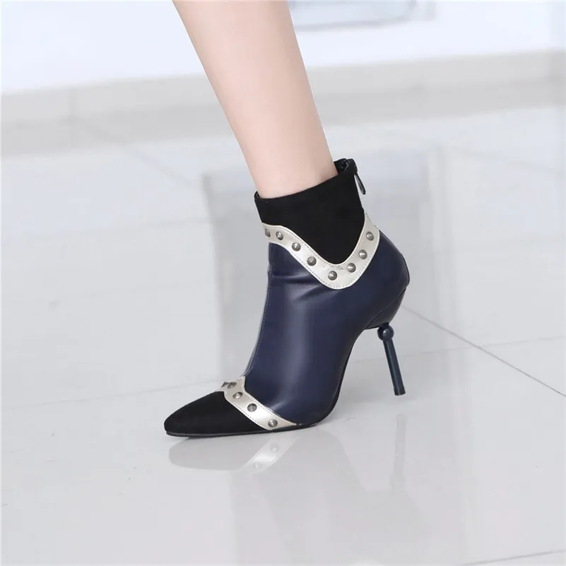 CONASCO/новые женские ботильоны Танцевальная обувь на высоком каблуке с заклепками