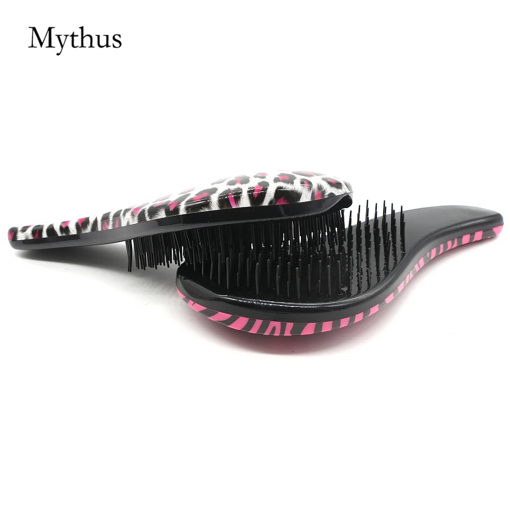 Mythus расческа для волос с леопардовым узором расчесывания гладких в 3 цветах из
