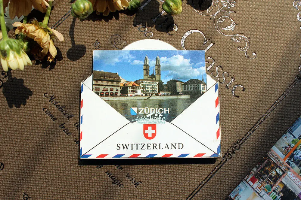 Zurich Switzerland туристический сувенир 3D Деревянный магнит на холодильник ремесло
