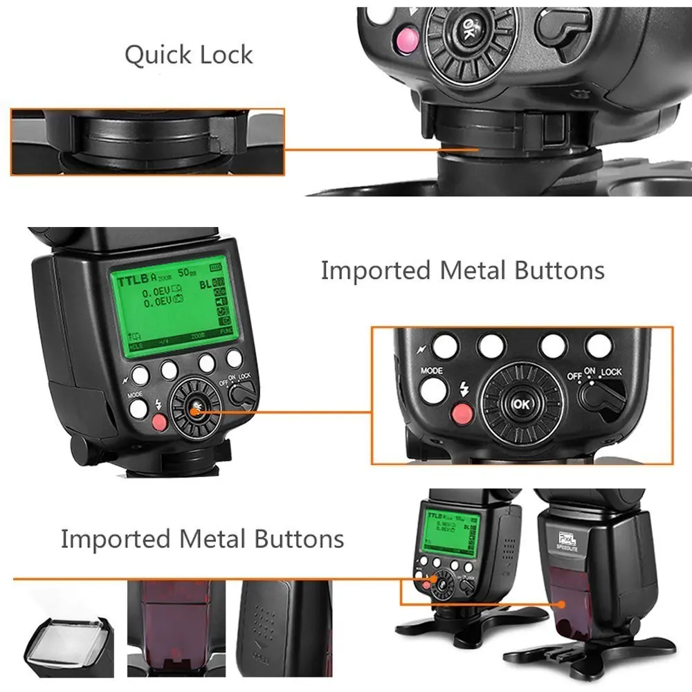 Pixel X800N Pro 2.4G Wireless TTL HSS High Speed Sync Flash Speedlite for Nikon D3100 D5200 D800 D810 D750 D7100 D7200 Vs YN568E |