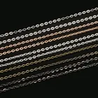 Цепочки с родиевымсеребрянымзолотымметаллическимантикварным бронзовым покрытием для ожерелья, латунные материалы для изготовления ювелирных изделий своими руками, 10 млот