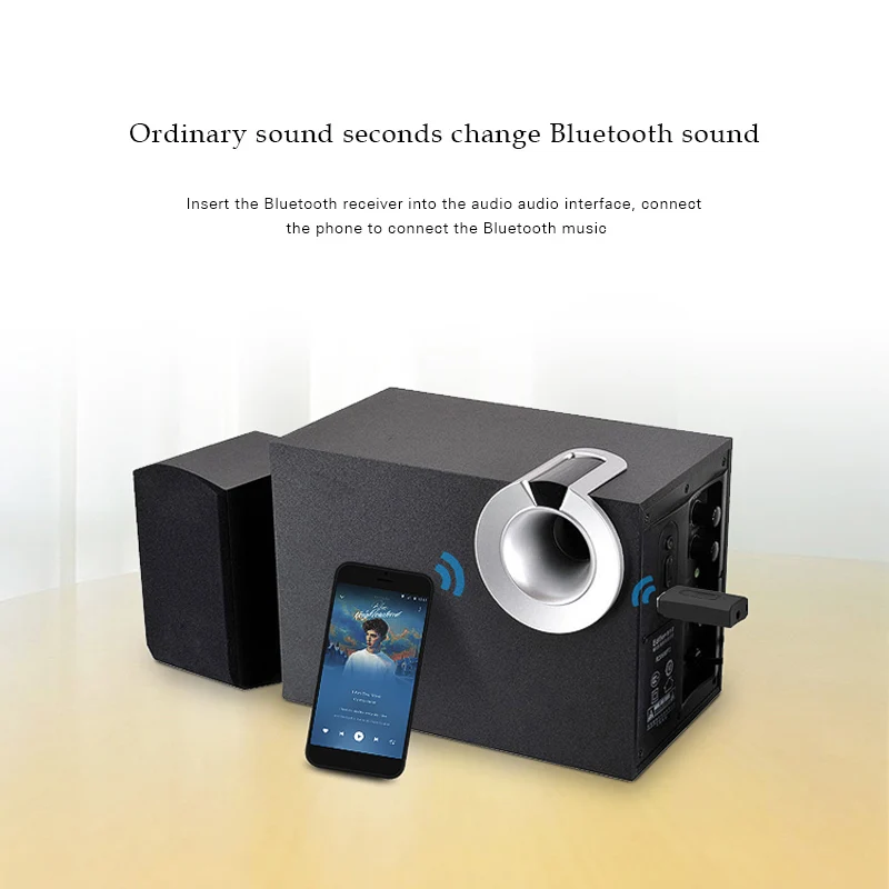 Беспроводной портативный мини аудиоприемник Overfly Bluetooth Aux черный 3 5 мм для iPhone
