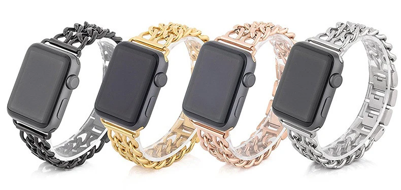 Браслет из нержавеющей стали розового золота, модный ремешок для Apple Watch, 42 мм, Роскошные ремешки для часов, браслеты для iWatch серии 38 мм