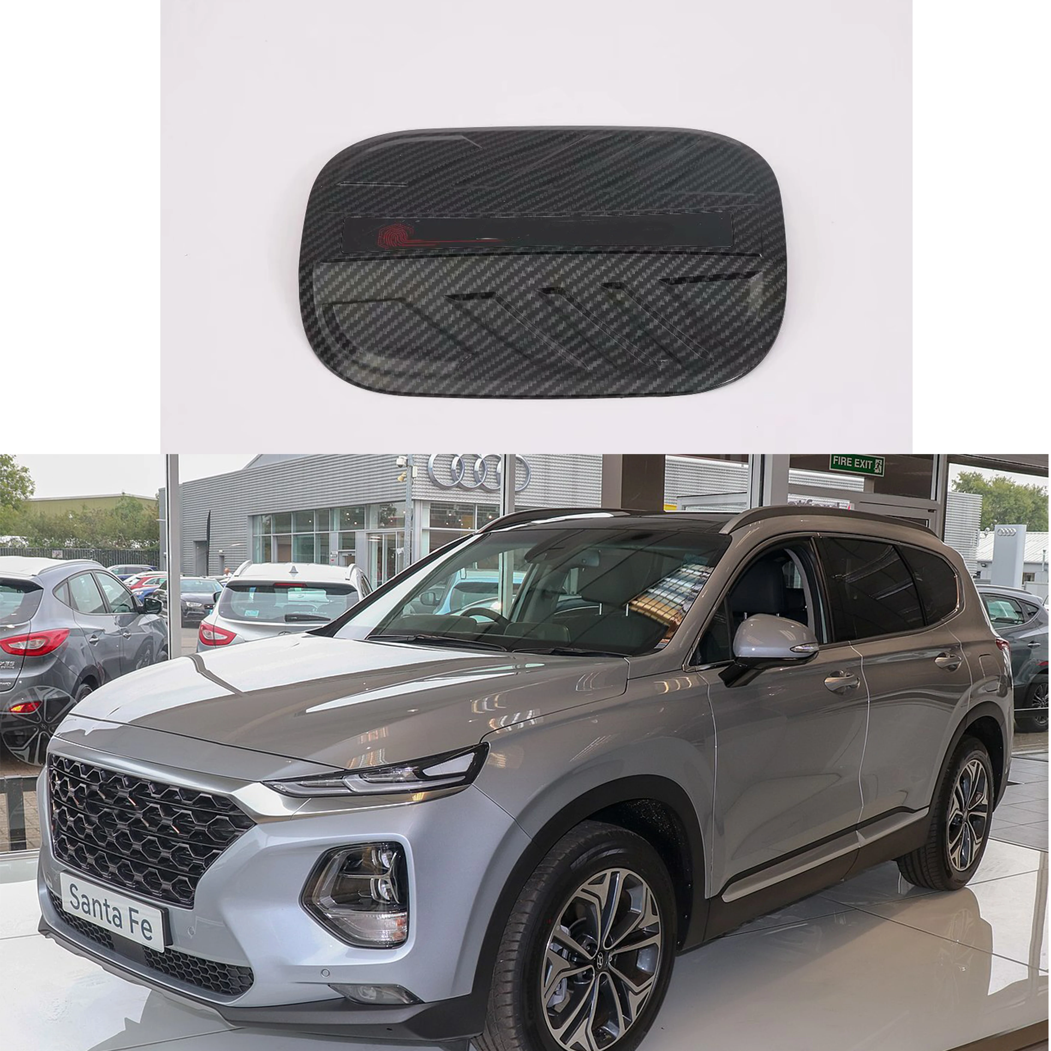 Для Hyundai Santa Fe 2019 1 шт. ABS углеродное волокно стиль автомобильные аксессуары